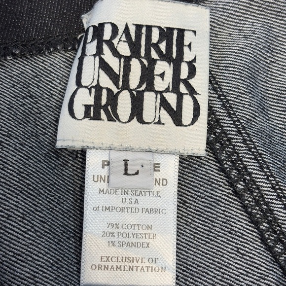 Prairie Underground L Dark Wash Denim Pants Skinny Zip Apron High Rise L - Picture 3 of 6